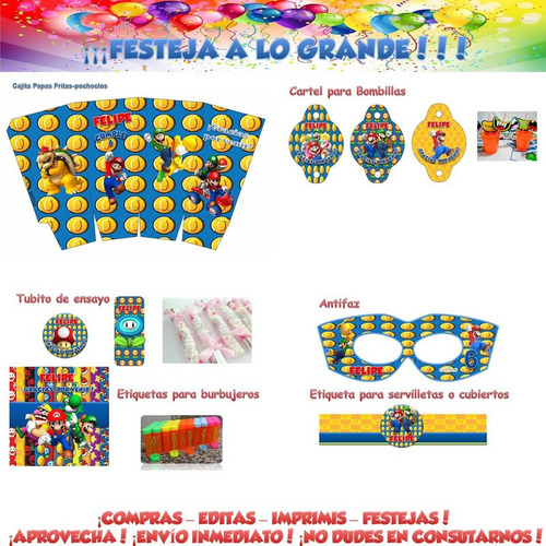 Mario Bros Para Imprimir Decoración Cumple Candy