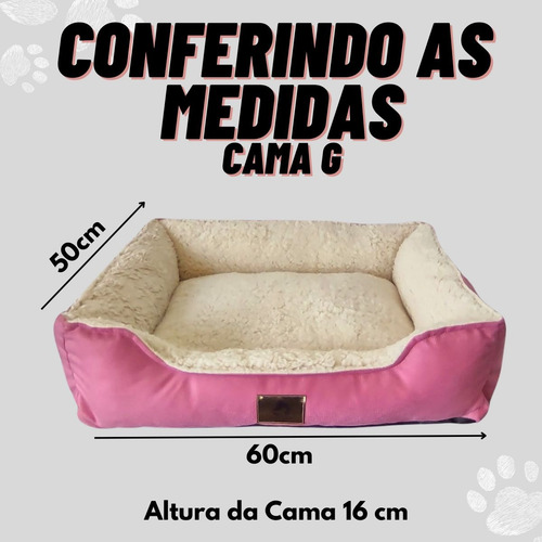 Cama De Pelúcia Fofinha Para Pets Grande 60 X 50 X 16 Cm Cor Rosa Desenho Lisa
