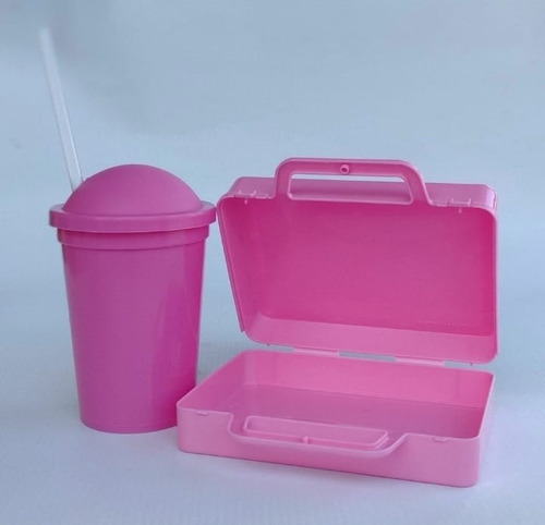 Combo 30 Souvenir Valijas Plasticas + Vasos Milkshake Rosa