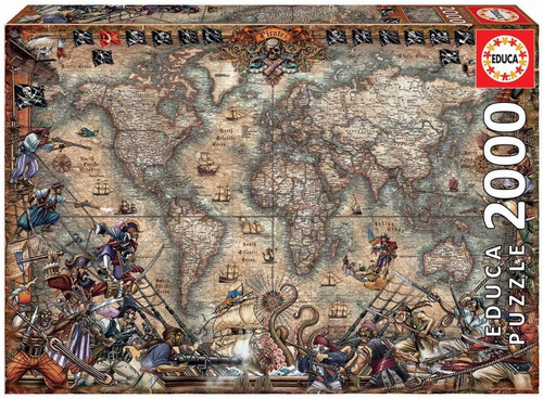 18008 Mapa De Piratas Rompecabezas 2000 Piezas Educa