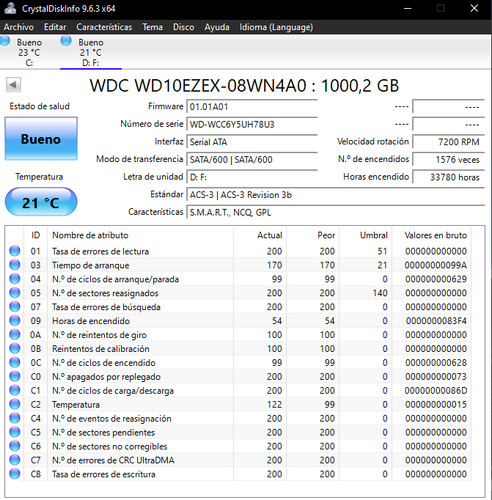 Disco Duro Western Digital Blue - Wd10ezex 1tb 3.5 Azul (Usado)