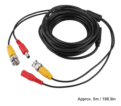 Cable De Extensión Bnc + 2.1 Mm Dc Cctv Video Coax Para