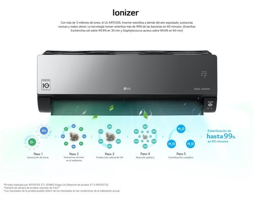 Minisplit Lg Inverter Artcool Wifi Ionizer 12000 Btu Vr122hd Negro