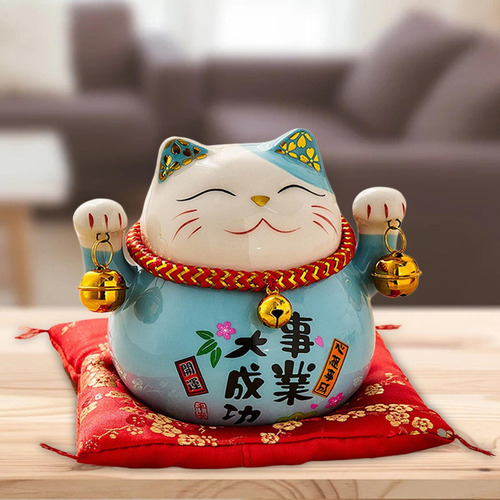 . 2 Piezas Estilo Japonés Vintage Maneki Neko Buena Suerte