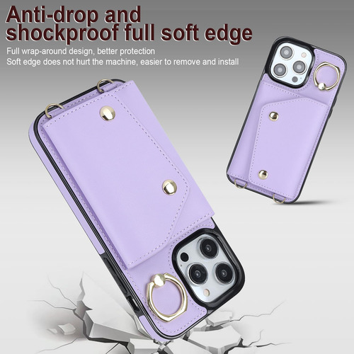 Funda Cartera Para iPhone 16 Pro Max Con Tarjetero Y Correa