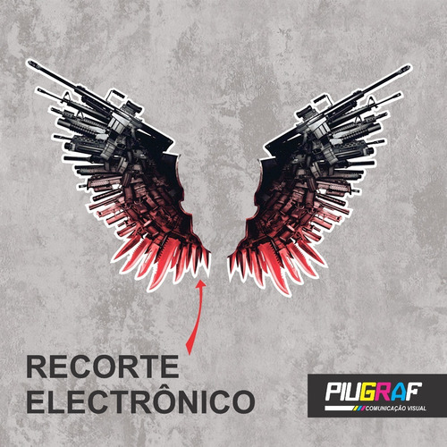 Imagem 2 de 3 de Adesivo Decorativo De Parede Asas De Armas Mercenarios