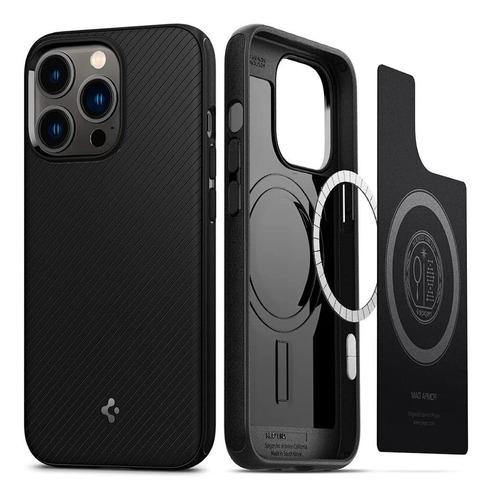 Funda Para iPhone 13 Pro 6.1 Silicona Magnetica Fina Negra