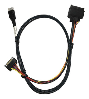 CableDeconn Oculink SFF-8611 to SFF-8639 U.2 U.3 NVME PCIe PCI-Express Cable 0.5m for SSD with 15Pin SATA Power Cable 