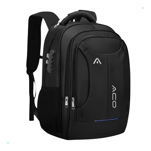 Mochila Bolsa Masculina Notebook Impermeavel Reforçada Usb Cor Preta -m2102 Desenho Do Tecido Liso