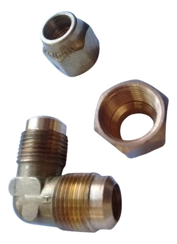 Codo Rápido 3/4 Bronce Completo Virolas Refrigeración Gas