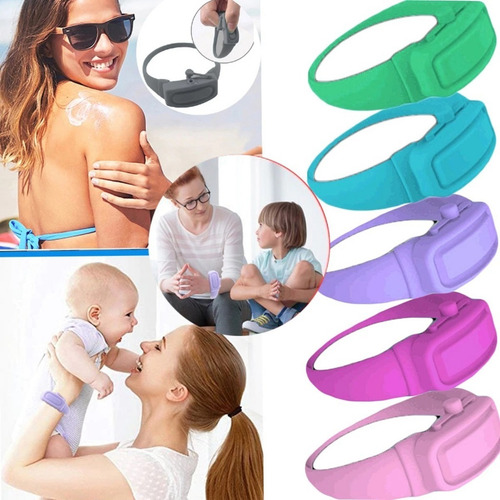 Pulsera Brazalete Gel Antibacterial Y Botella Dosificadora