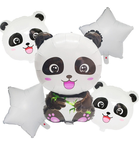 Bouquet De 5 Globos Tematica Oso Panda