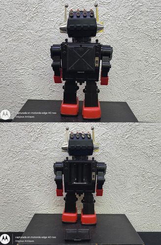 Robot Saturn Vintage Años 80's En Caja Completo De Colección Robot Saturn Vintage Negro (Usado)