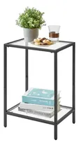 Comprar Mesa Auxiliar De Vidrio Templado Ymyny, 2 Niveles Con Estant