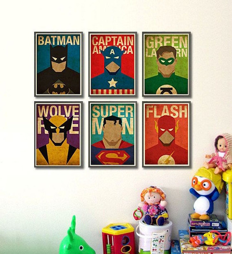 Cuadros Marvel & Dc Comics - Decoracion Super Heroes 15x20