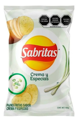 Sabritas Sabor Crema Y Especias 160 G 5 Pzas