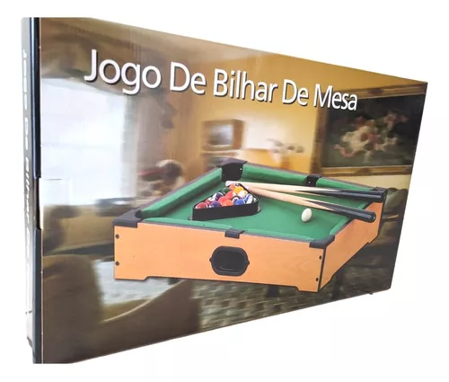 Mesa de Bilhar Mini Sinuca Snooker Portátil 31x51cm Completa com Tacos de  Madeira e Bolas : : Esporte