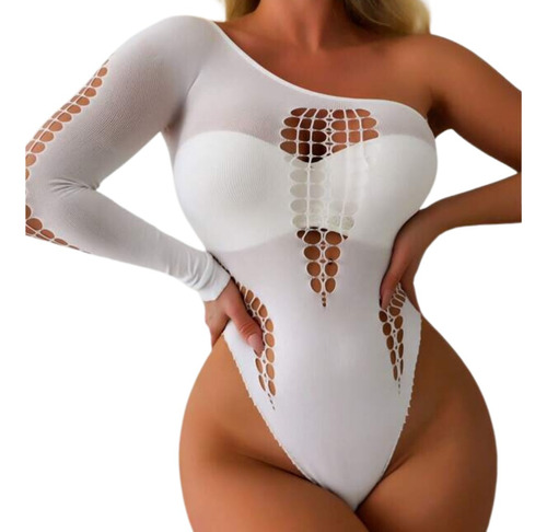 Malla Conjunto Lenceria Sexy Para  Mujer En Blanco