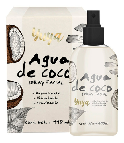 2 Agua De Coco Yuya Spray Facial Tonico Hidratante