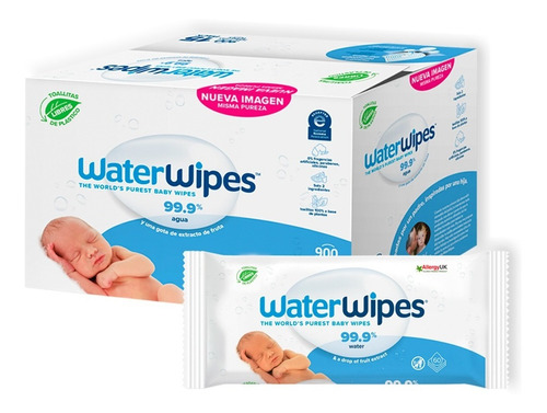 Waterwipes Toallitas Húmedas Premium para bebé 99.9% Agua 15 pack 900 Toallitas