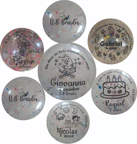 20 Bolas Personalizadas Cristal Confete