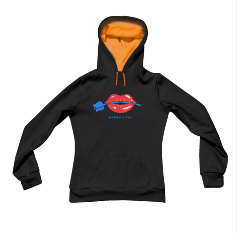 Sudadera Dama Color Negro Slim Fit Girl Power