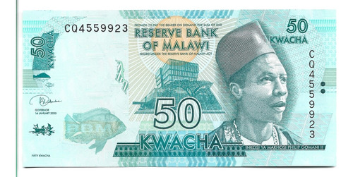 Liquido Billete De Malawi.  50 Kwachas 2020 Unc