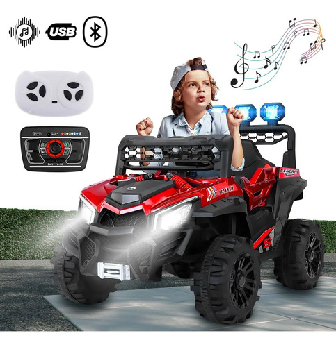 Kwala coche electrico montable carrito con control remoto buggy color rojo
