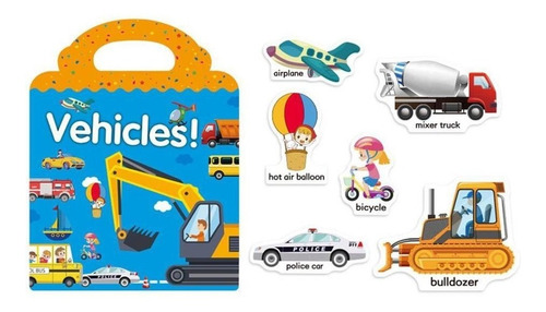 Libro De Stickers Reutilizables Aprendizaje Vehiculos