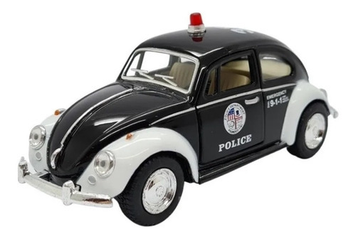 Carrinho Fusca Clássico Miniatura Colecionador Policia Barat Cor Carro Fusca Policia