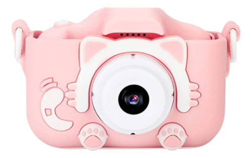 Mini Câmera Infantil Recarregável Com Capa Gato Video Jogos