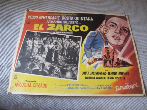 Pedro Armendariz El Zarco Cartel De Cine Lobby Card