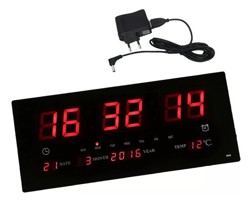 Reloj Digital Led Con Alarma Y Temperatura Para Pared