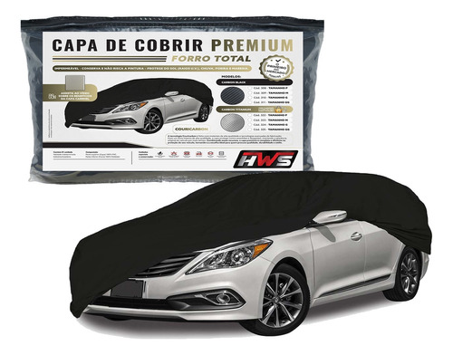 Capa De Cobrir Carro Marca Hws Forro Total Carbon Black Gg