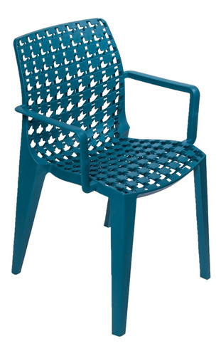 Silla Para Restaurante Con Brazos En Polipropileno Color de la estructura de la silla Azul petróleo