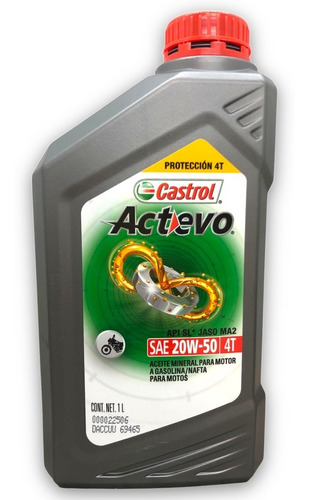 Aceite Castrol Actevo 20w50 4t 1l Mineral Jaso Ma2 Nafta