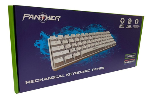 Teclado Gamer Panther Mecánico 60% Blue Switch Blue Color del teclado Azul Idioma Inglés US