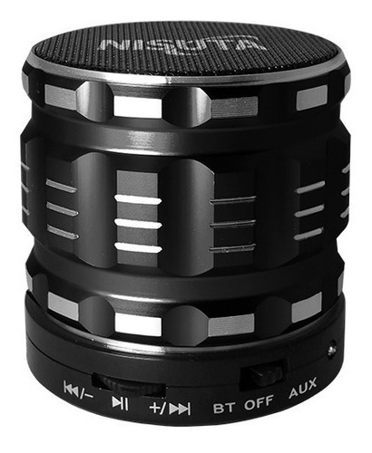 Parlante Portátil Metálico Nisuta Bluetooth Con Función Manos Libres Nspa32b 4 Colores Color Negro