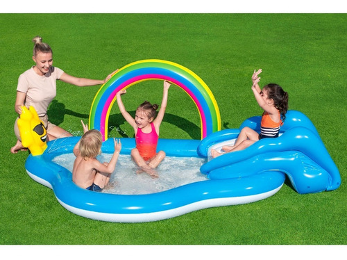 Imagen 8 de 8 de Playcenter Arcoiris Bestway Inflable 257 X 145cm 170 Lts P