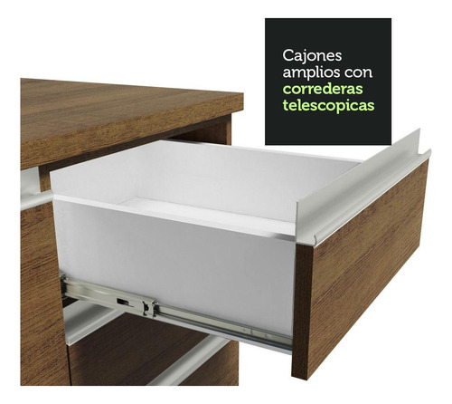 Gabinete Bajo Bufetera Madesa Glamy 120cm Con Encimera Mm 02 Color Marrón