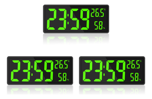 Reloj De Pared Digital Led, 3 Unidades, Pantalla De Dígitos