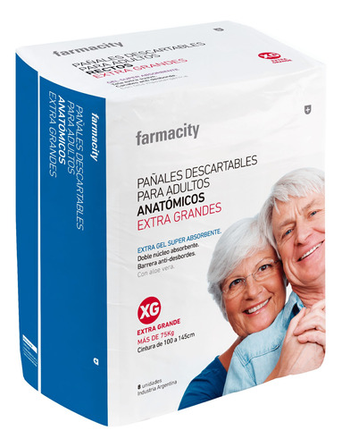 Pañales Para Adultos Farmacity Unisex Anatómicos Xg X 8 U