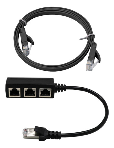 0 Adaptador De Extensión Ethernet 1x Enchufe A 3x Lan