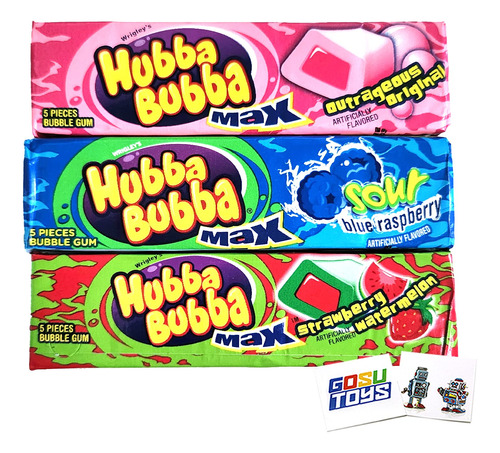 Wrigleys Hubba Bubba Max (paquete De 3) Outrageous Original,