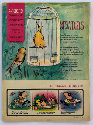 Revista Anteojito Nº 49 Incompleta Garcia Ferre Sep 1965