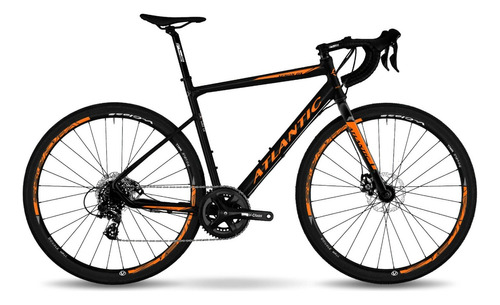 Bicicleta De Gravel Atlantic Xenon Dx 2x8 Velocidades Color Negro/naranja Tamaño Del Cuadro L