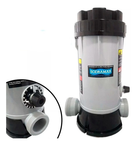 Imagem 1 de 8 de Dosador De Cloro Ate 4 Kg Para Piscinas Automático Sodramar