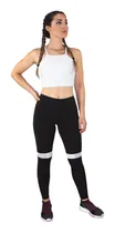 Comprar Conjunto Fitness Cropped Branco + Calça Fitness Preto Com Li