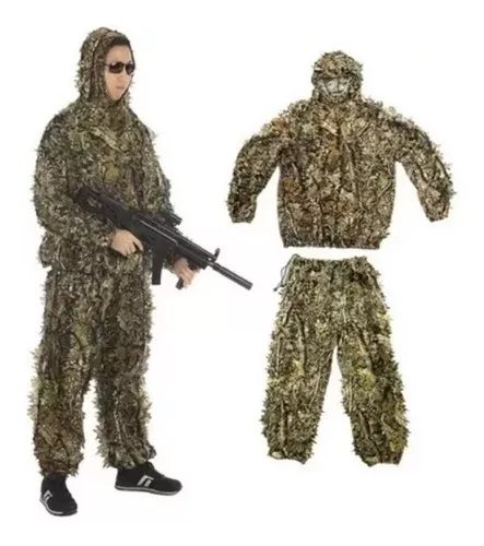 Roupa Sniper Atirador Camuflada Guillie 3d Selva Airsoft