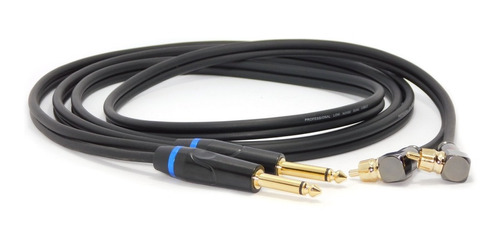 Cable  Audio 2 Plug 6,5 Mono A 2 Rca 90º Metalico De Lujo